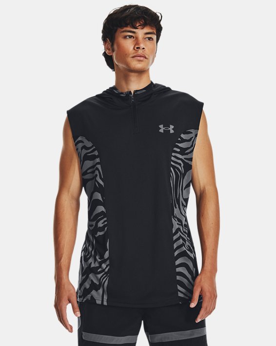 เสื้อกล้ามมีฮู้ด UA Baseline สำหรับผู้ชาย in Black image number 0
